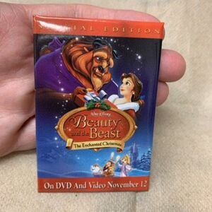 Disney Beauty And The Beast The Enchanted Christmas DVD & Video Pin